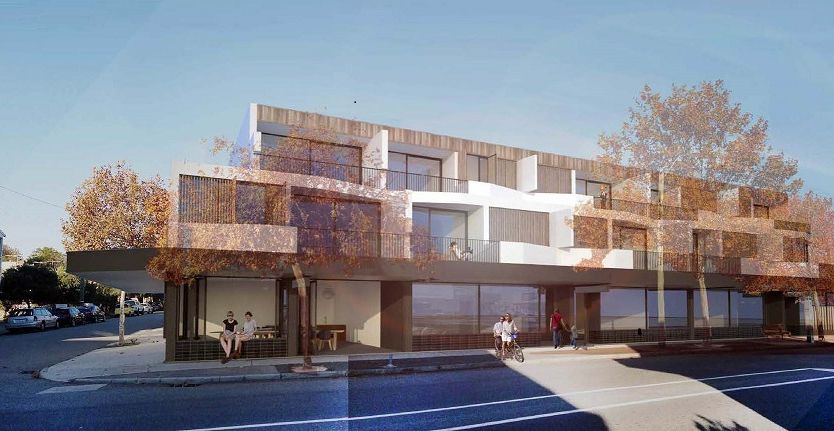 External architectural render of M/28 Apartments by Match in South Fremantle