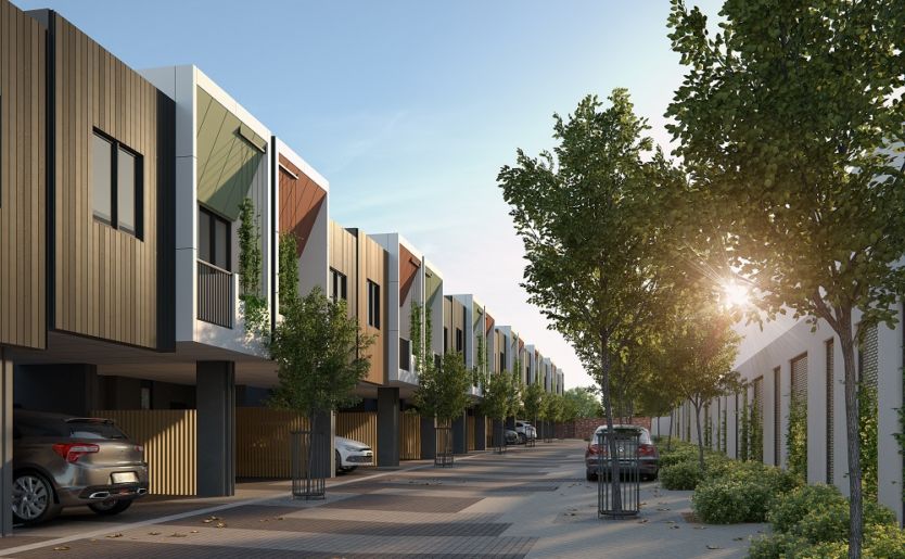 Architectural external render of M/31 Terrace Homes by Match